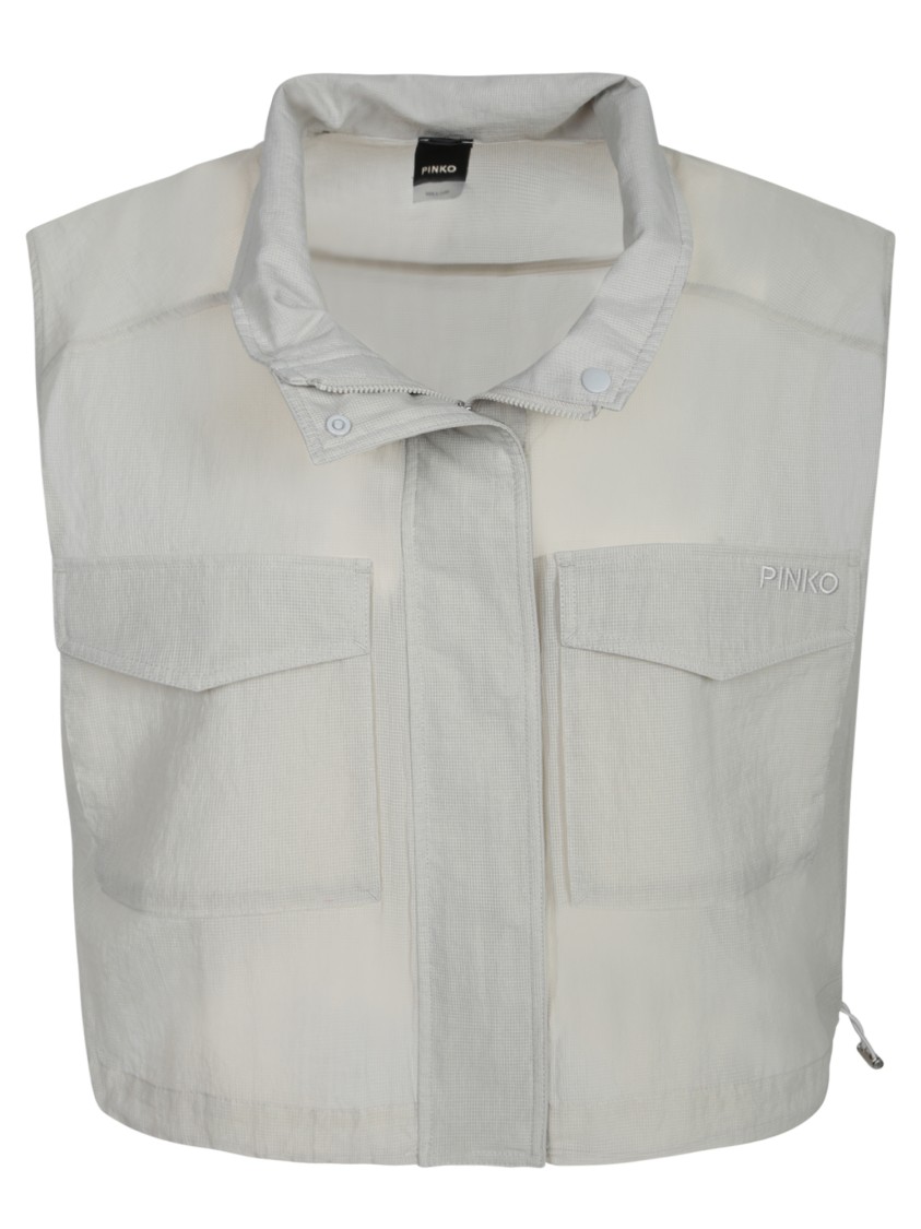 Shop Pinko Cropped Grey Vest