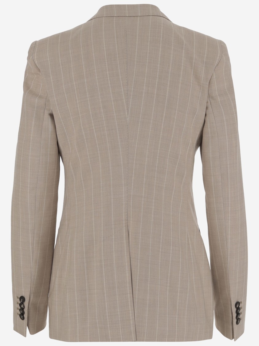 Shop Tagliatore Wool And Silk Single-breasted Jacket In Neutrals
