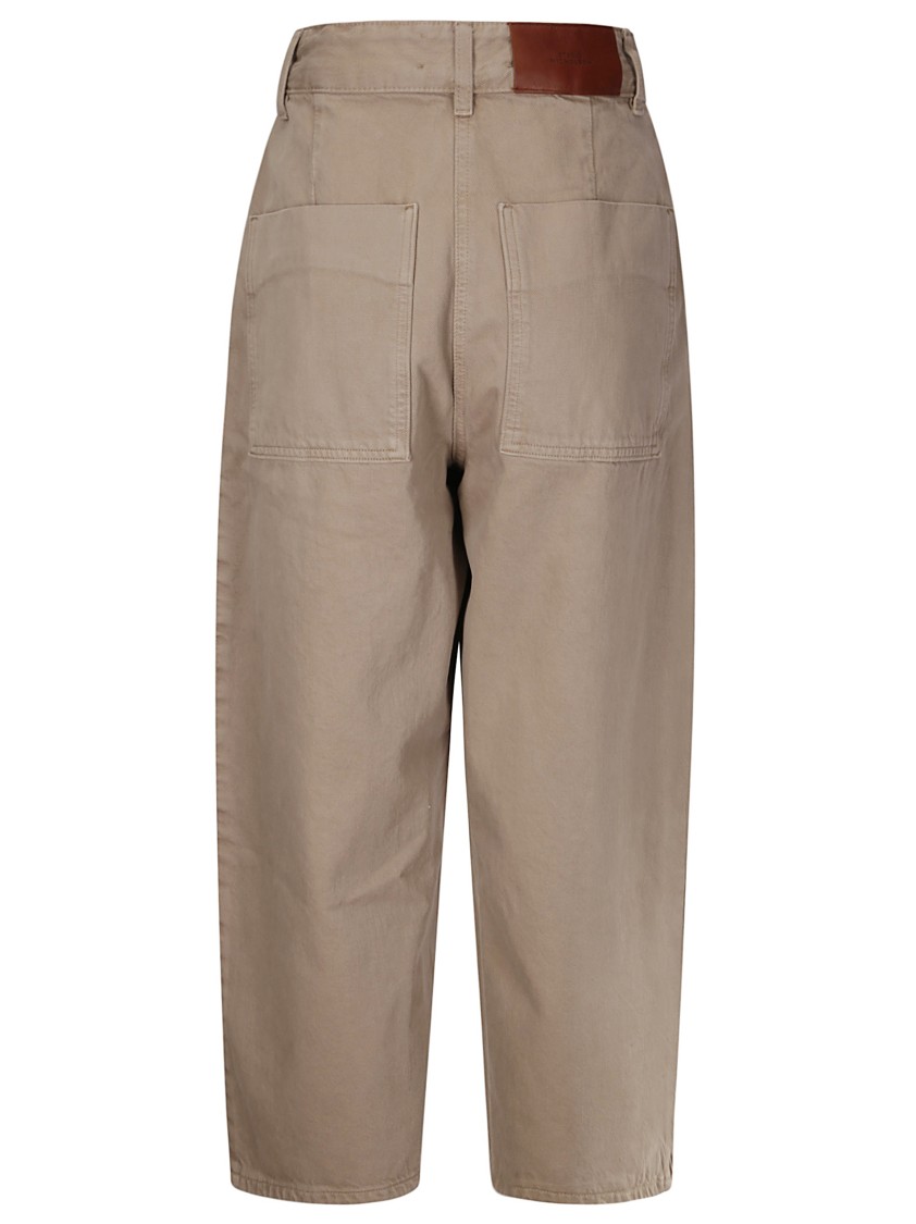 Shop Studio Nicholson High-waisted Four-pocket Trousers And Back Logo In Neutrals