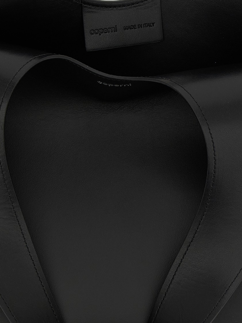 Coperni Double Heart Shoulder Bag In Black