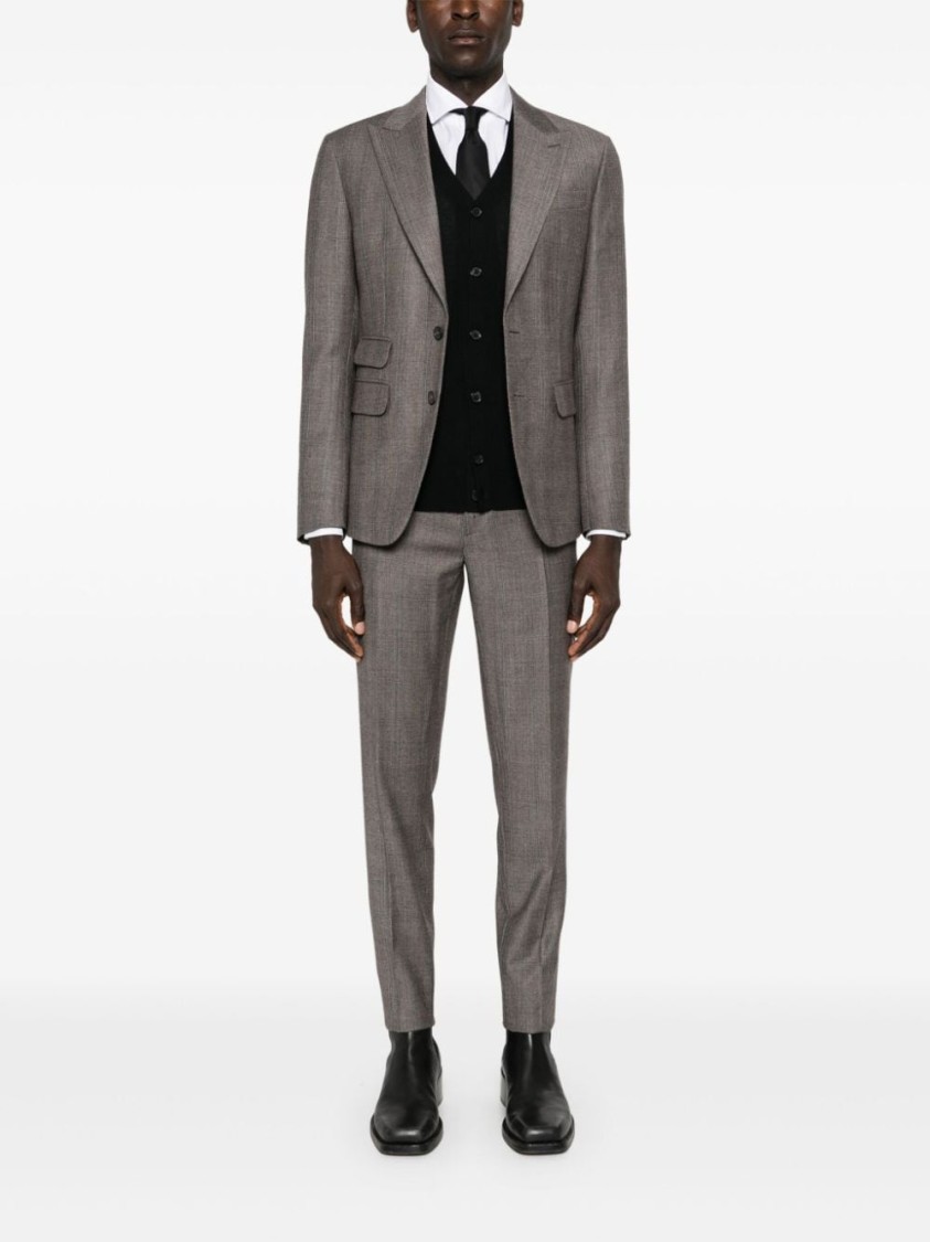 Dsquared2 V-neck Cardigan With Button-down Front And Front Pockets In Black
