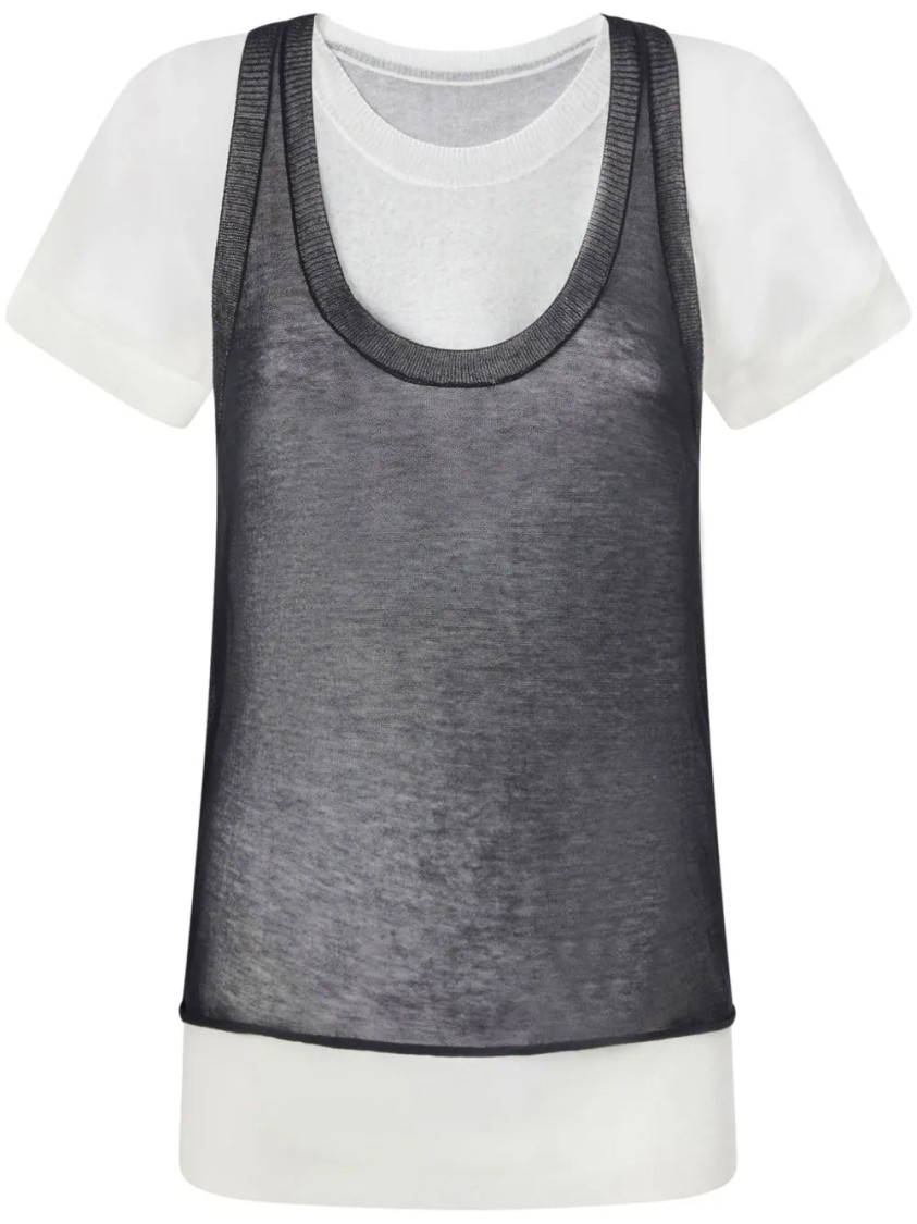 Pinko T-shirt Avec Débardeur Assorti In Black