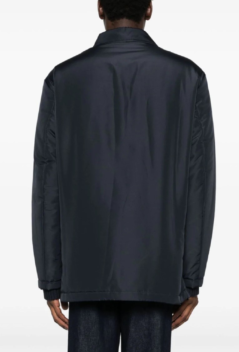Emporio Armani Luxurious Overcoat With Elegant Design And Warmth In Blue