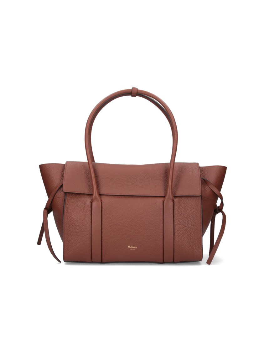 Mulberry Textured Finish Tote Bag With Top Handle