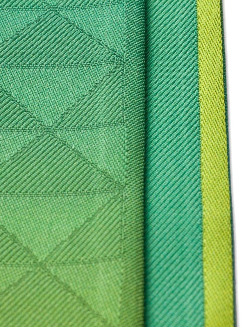 Prada Gradient Design Scarf With Geometric Pattern In Green