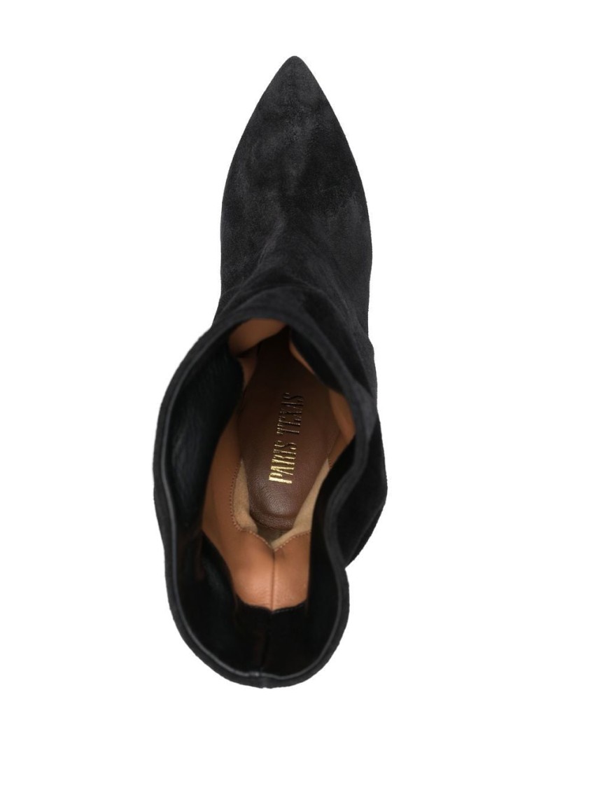 Paris Texas Stiletto Slouchy Ankle Boot In Black