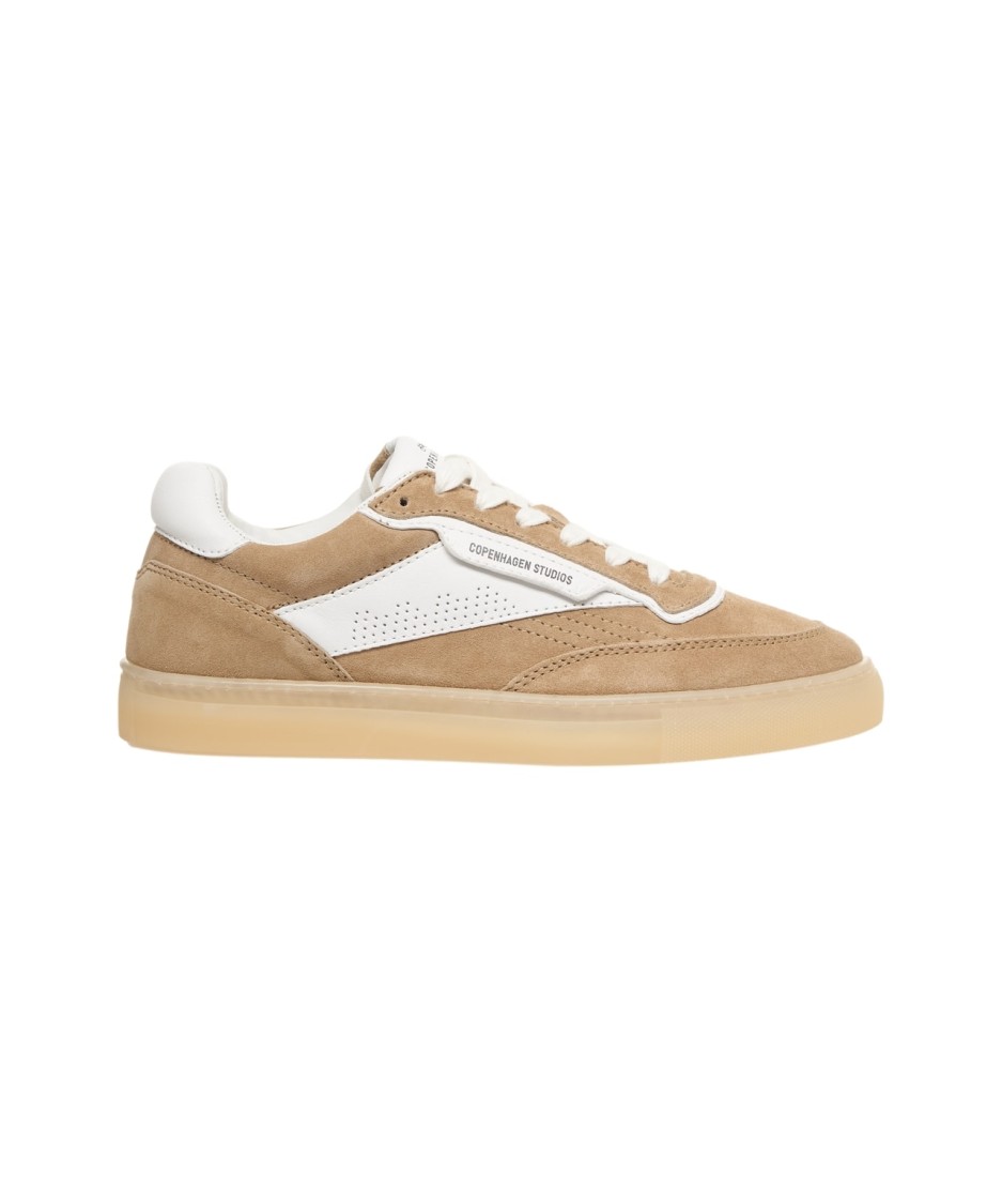 Copenhagen Beige Leather Sneakers With Unique Heel Detail In Neutrals