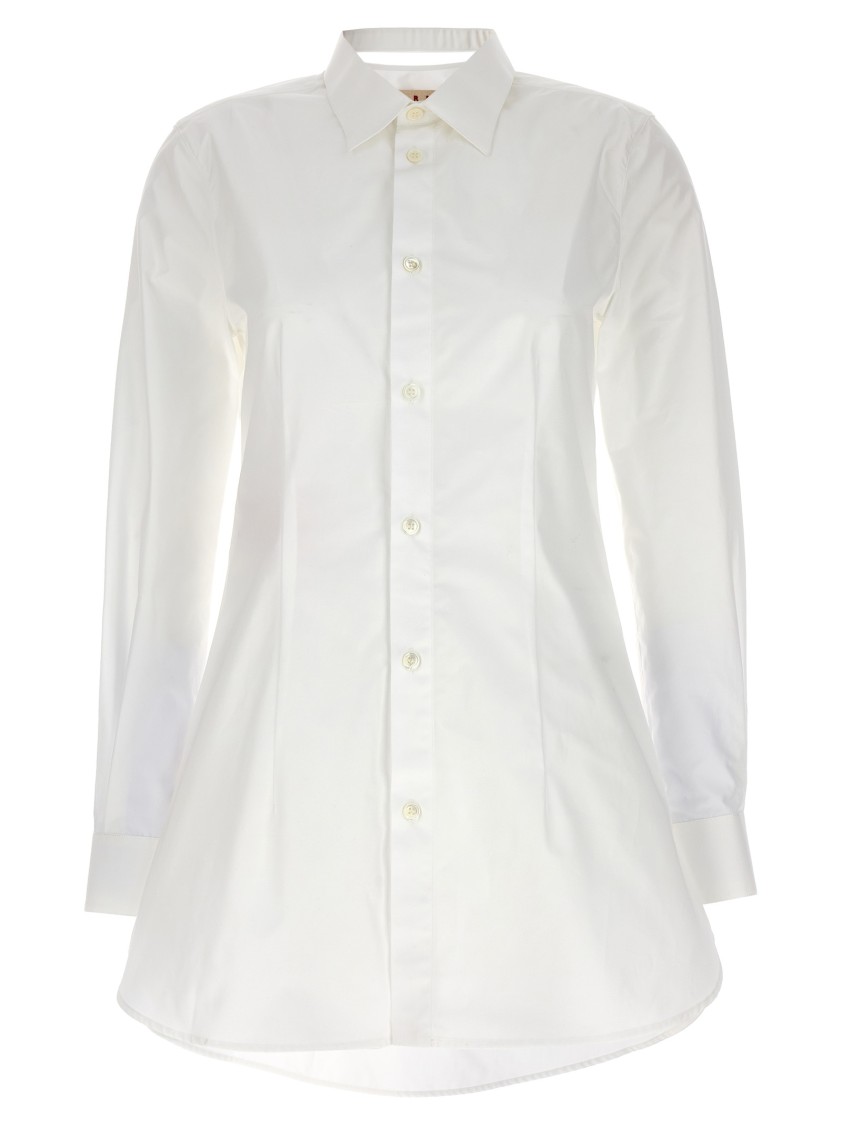Marni Camicia In Popeline Bianco Donna In White