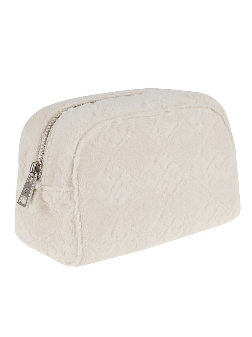 Tory Burch Textured Cotton Blend Clutch With Zip Closure