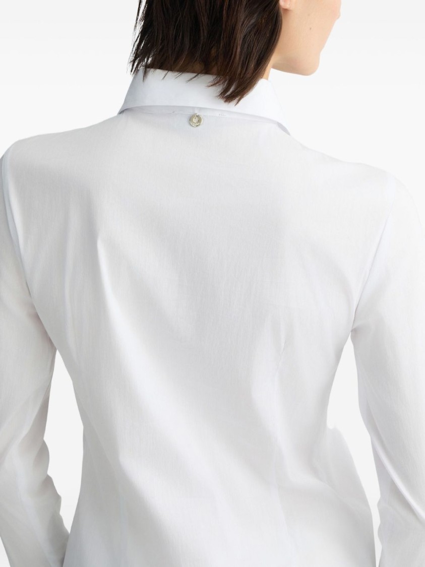 LIU •JO LIU JO CLASSIC WHITE BUTTON-DOWN SHIRT WITH CHEST POCKETS