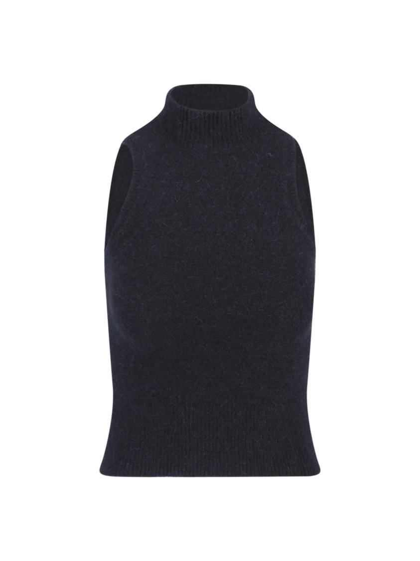 Shop Patou High-neck Sleeveless Top In Black