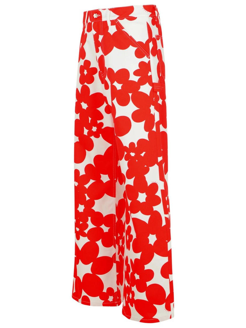 Marni Cotton Pants In Red