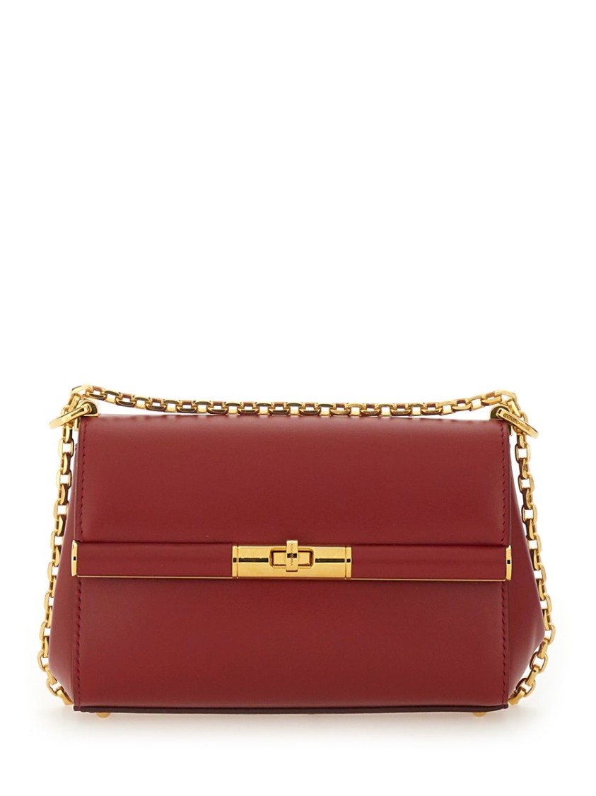 Dolce & Gabbana Marlene Red Shoulder Bag With Twist Lock In Leather Woman In Red