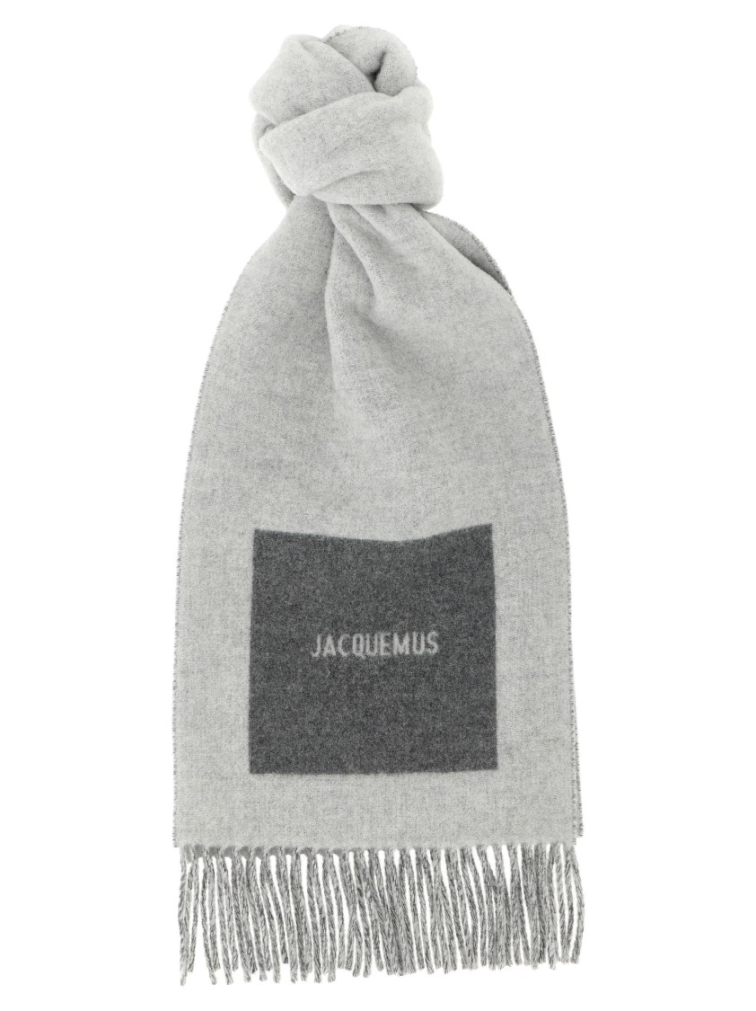 Jacquemus L'echarpe Rond Carré' Scarf In Gray