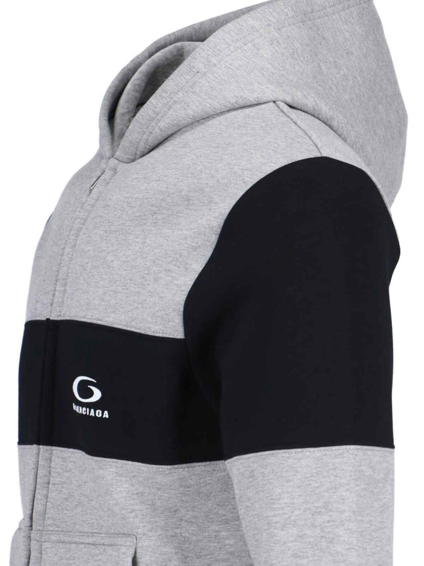 Balenciaga Jersey Hoodie Sweatshirts Grey In Gray