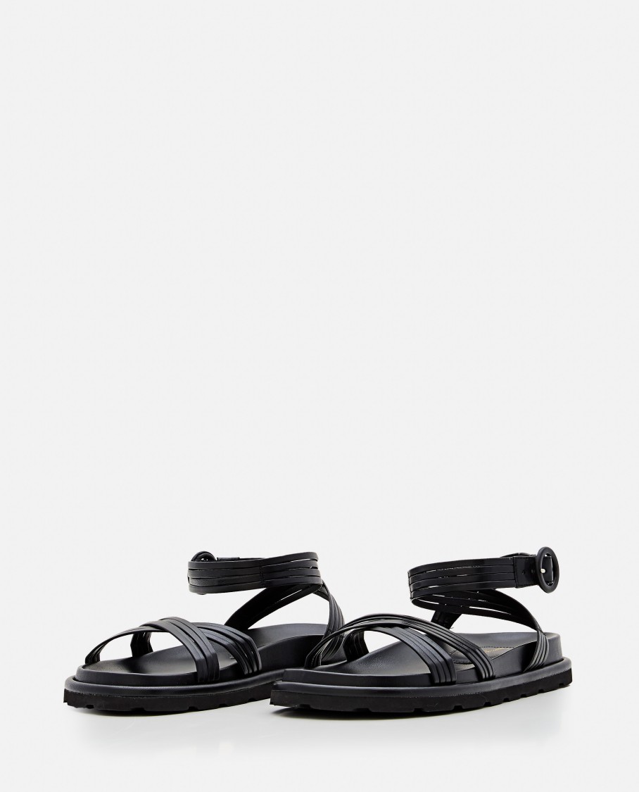 Gianvito Rossi Black Nappa Leather Lianne Sandals In Black