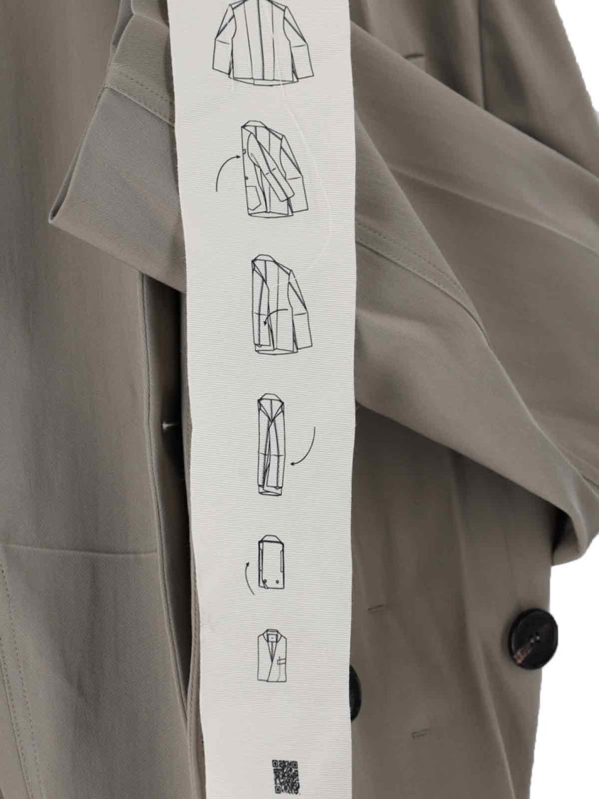 SETCHU SETCHU DOUBLE-BREASTED CONVERTIBLE BLAZER – BEIGE 