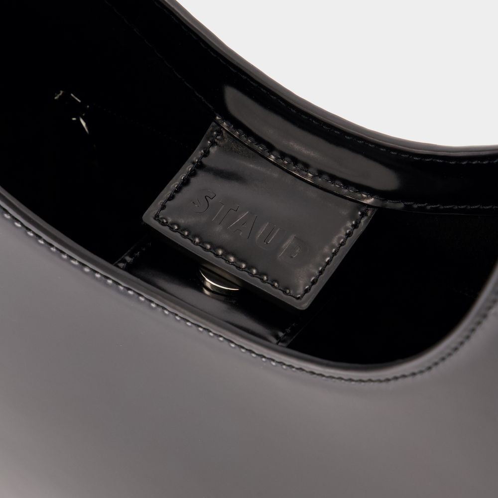 STAUD STAUD MOON SHOULDER BAG - LEATHER - BLACK