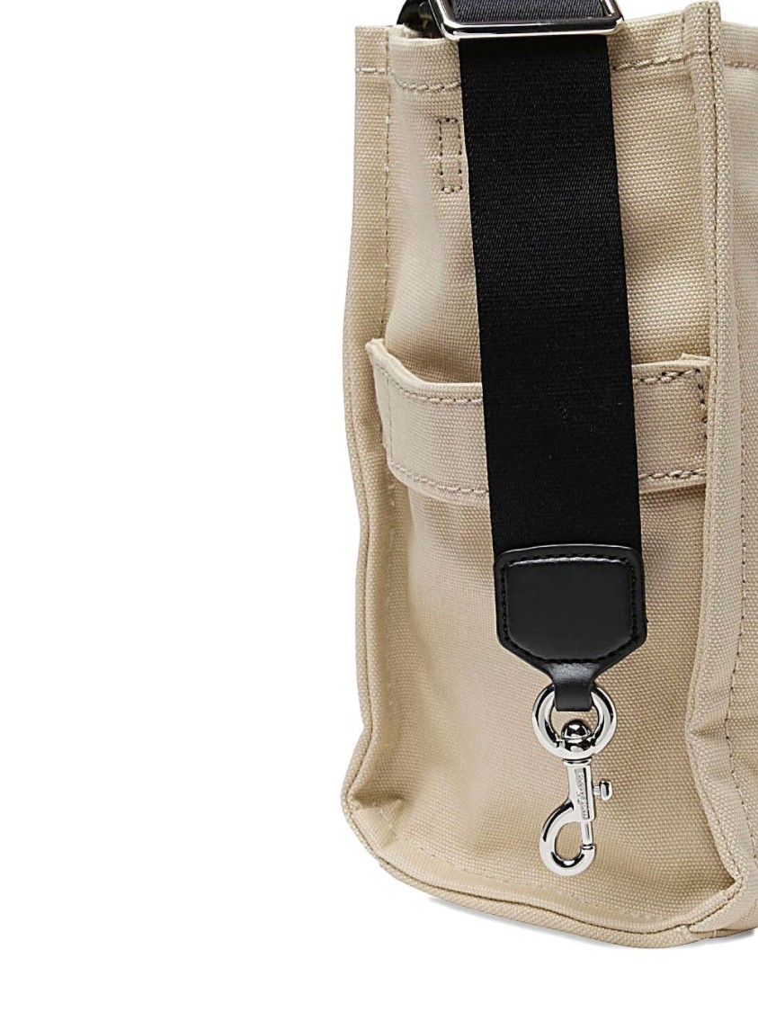Marc Jacobs Structured Beige Tote Bag With Dual Handles And Bold Branding In Neutral