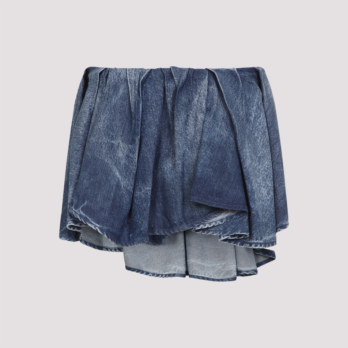 Shop Diesel De-ria-fsg Blue Lyocell Mini Skirt