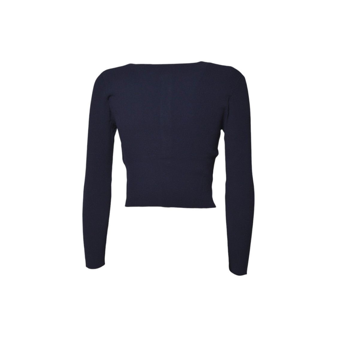 Max Mara Cropped Cardigan With Ribbed Texture And Button Front In Black
