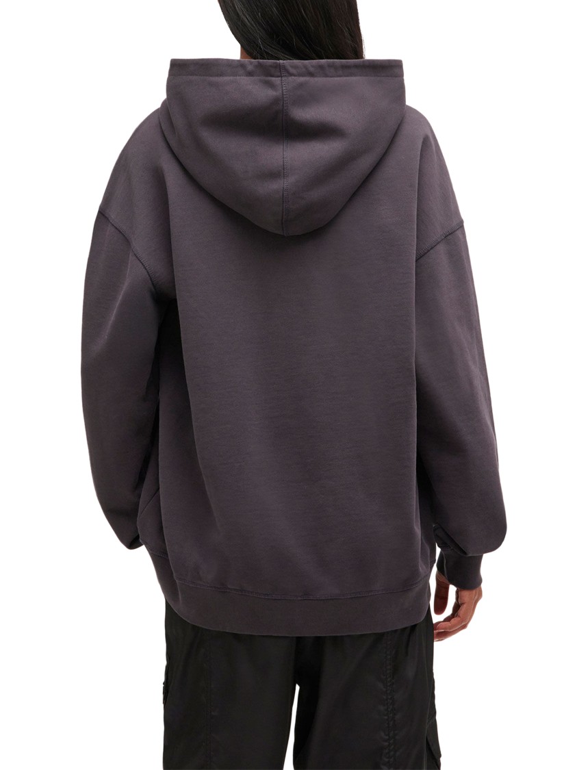 Ganni Isoli Oversized Hoodie With Graphic Puppy Print In Gray