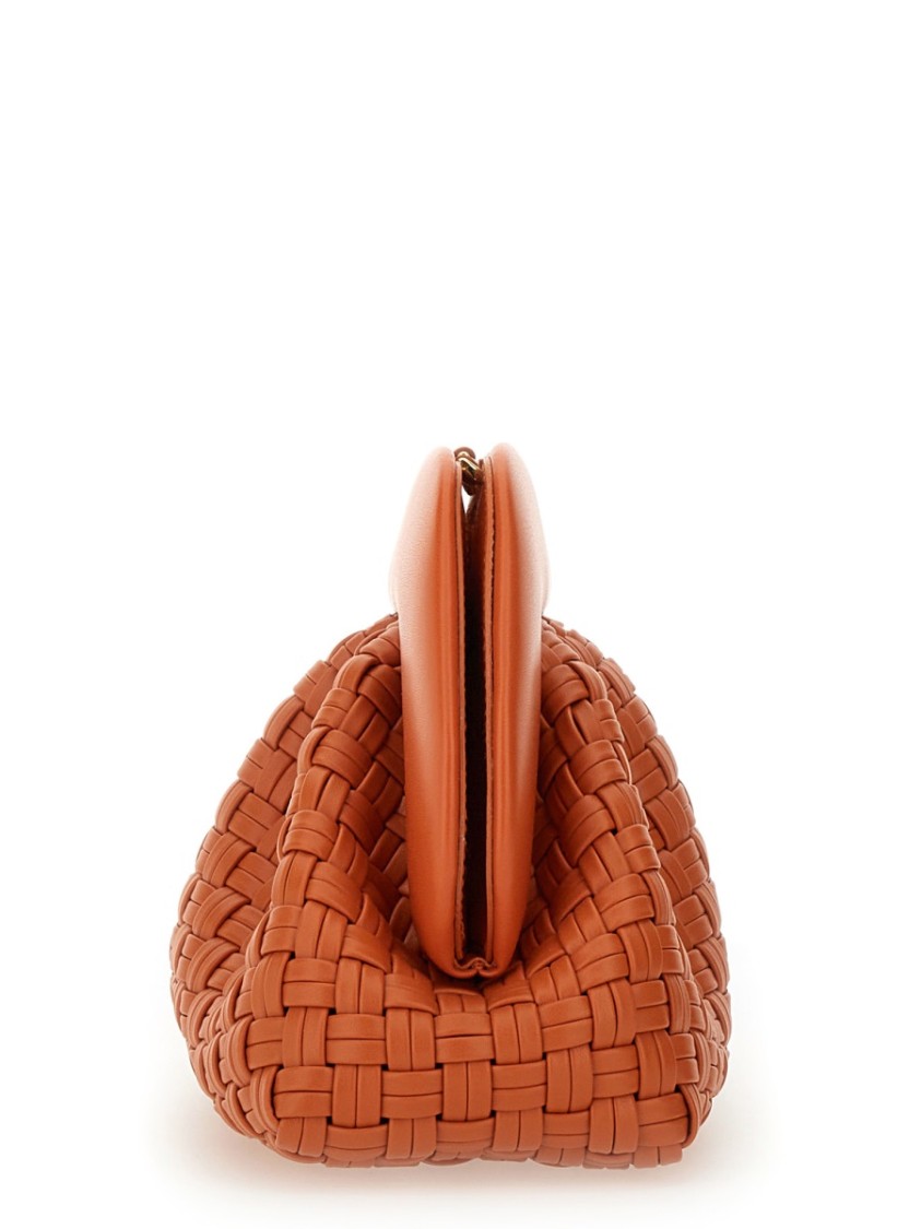 Themoirè Tia Weaved Micro Clutch In Orange