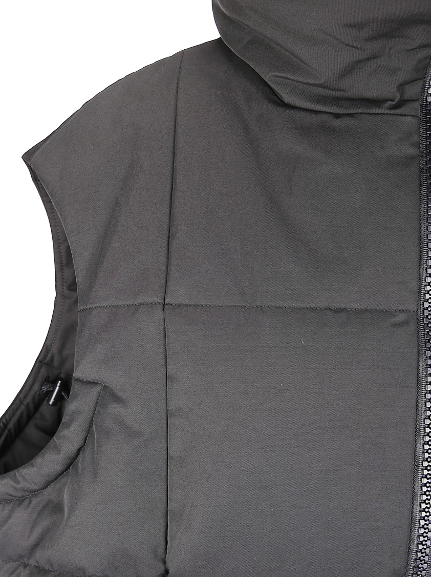 Yohji Yamamoto Padded Vest With Double-slider Zip Fastening In Gray