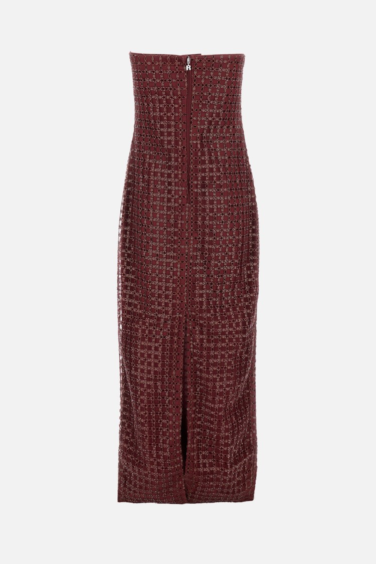 Rotate Birger Christensen Rotate Bordeaux Evening Dress With All-over Paillettes In Burgundy