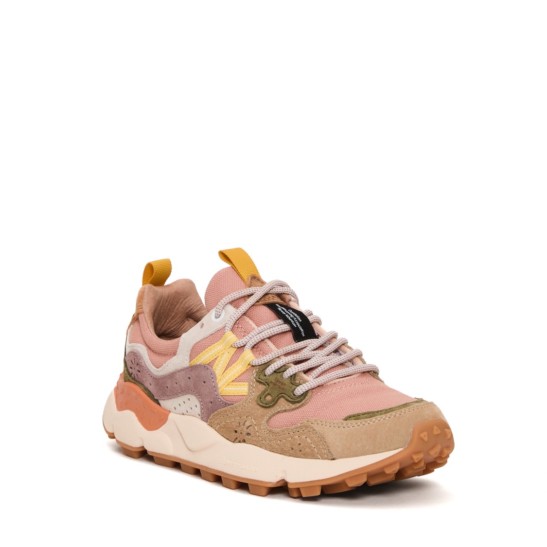 Flower Mountain Technical Ripstop And Suede Sneakers With Trekking Laces In Multicolor