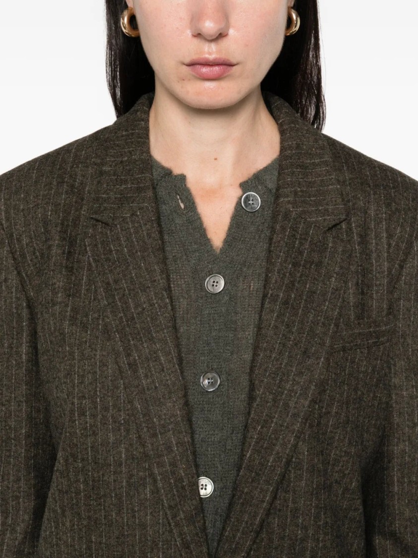 Isabel Marant Pinstripe Single-breasted Blazer In Black