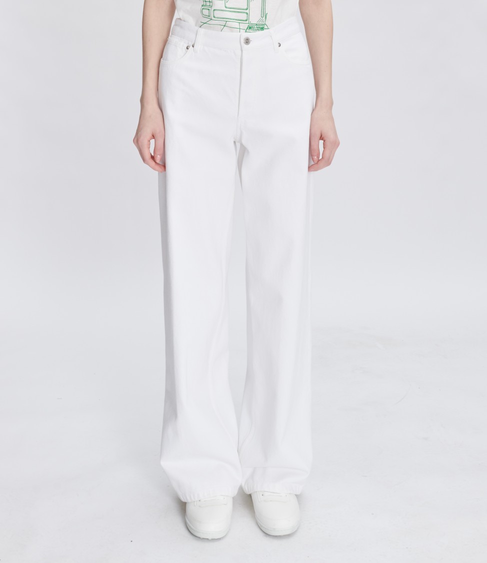 APC A.P.C. TIMELESS WHITE TROUSERS WITH DEFINED WAIST