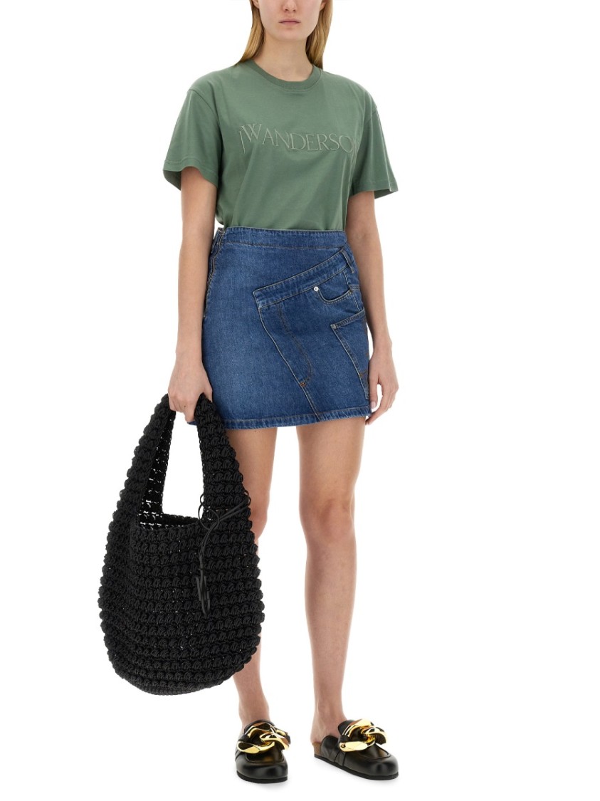 Jw Anderson J. W. Anderson Denim Miniskirt In Blue