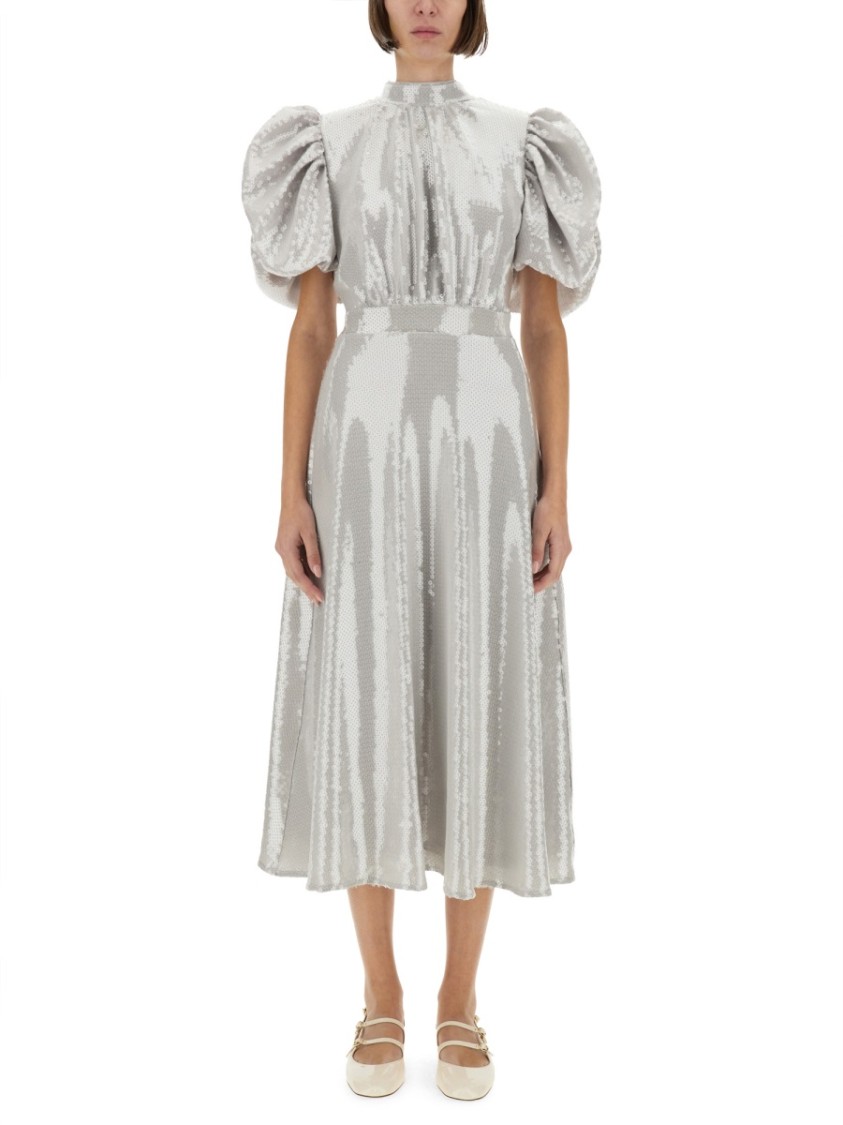 Rotate Birger Christensen Rotate Birgerchristensen Midi Dress With Sequins In Grey