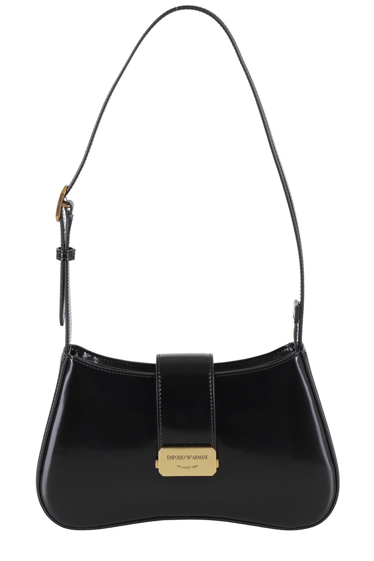 Emporio Armani Baguette Shoulder Bag With Magnetic Closure In Black