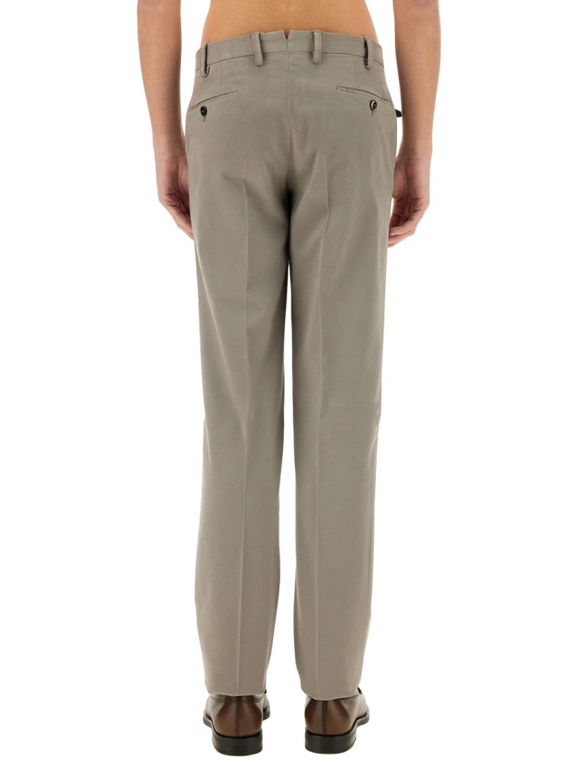 Pt Torino Gabardine Trousers With Back And Side Pockets In Grey