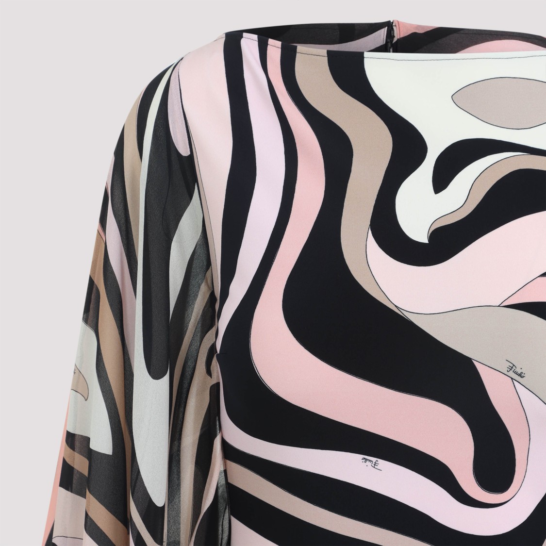Pucci Silk Marmo Print Kaftan Mini Dress