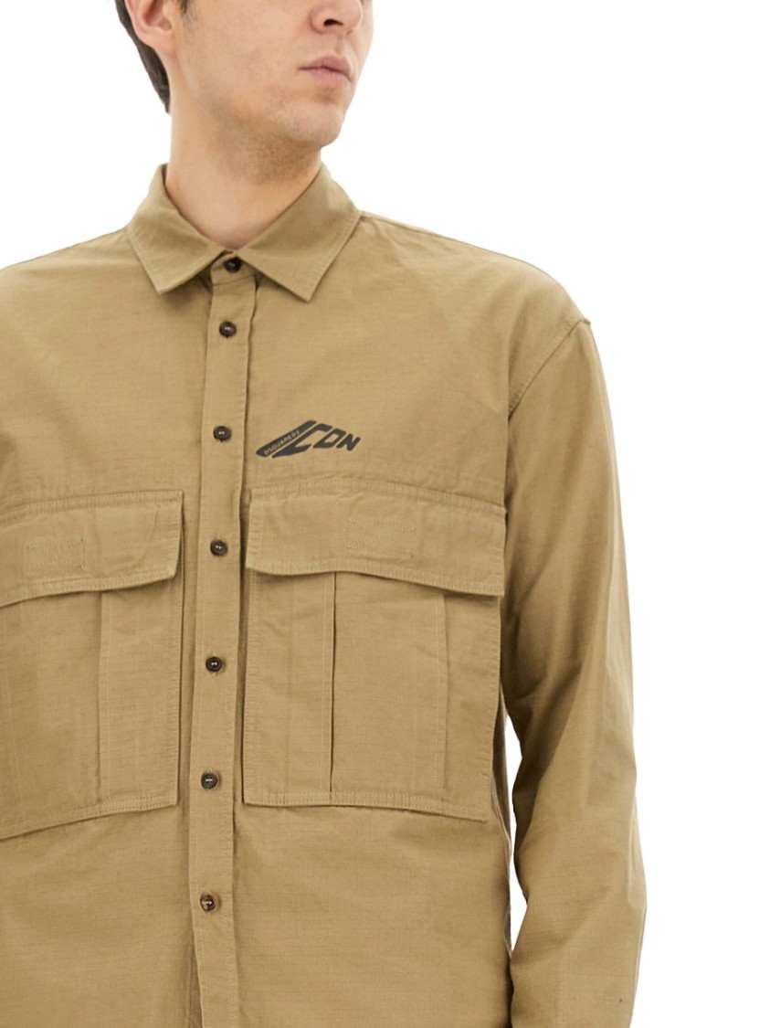 Shop Dsquared2 "icon Ripstop" Shirt In Neutrals