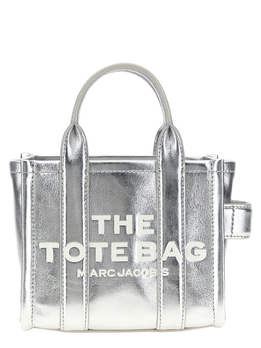 Marc Jacobs The Metallic Leather Tote Bag In Silver