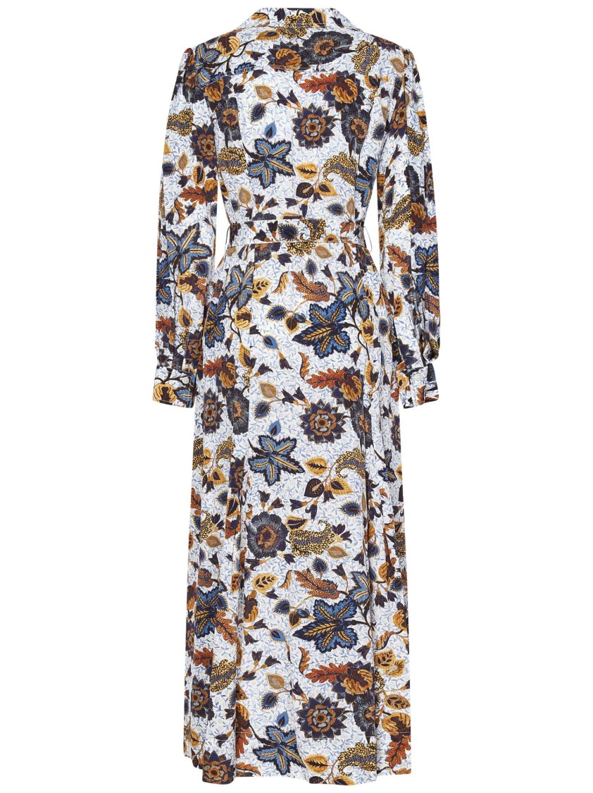 Shop Ulla Johnson Floral Print Midi Shirt Dress In Multicolor