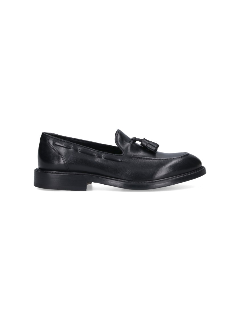 Alexander Hotto Tassel Loafers In Black Brushed Leather