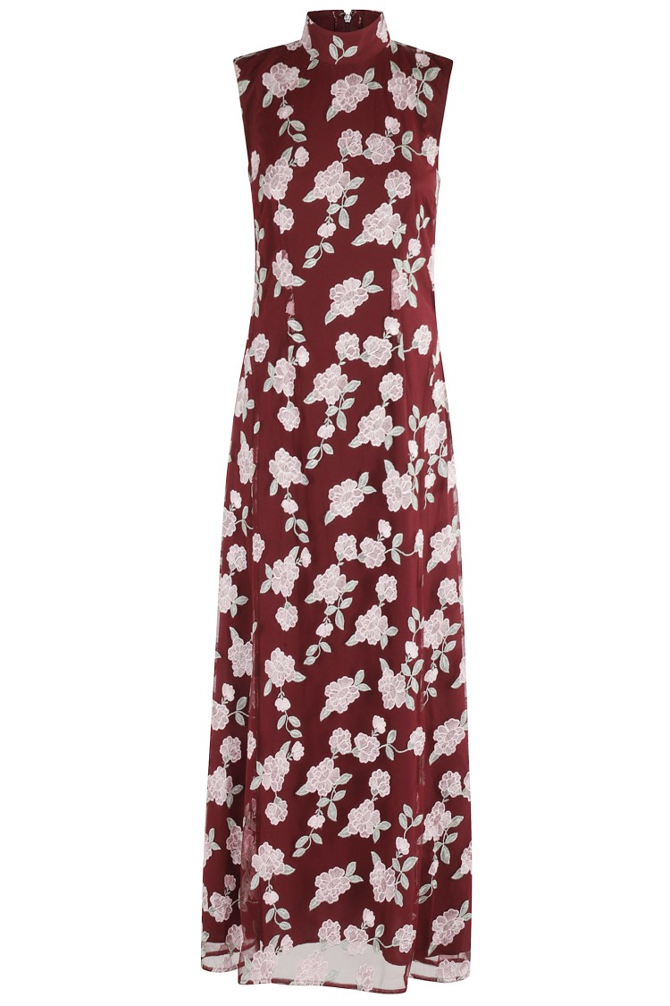 Rotate Birger Christensen Rotate Sleeveless Maxi Dress In Red