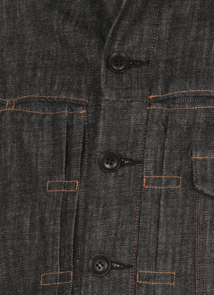 Y's Long Sleeve Denim Jacket In Black