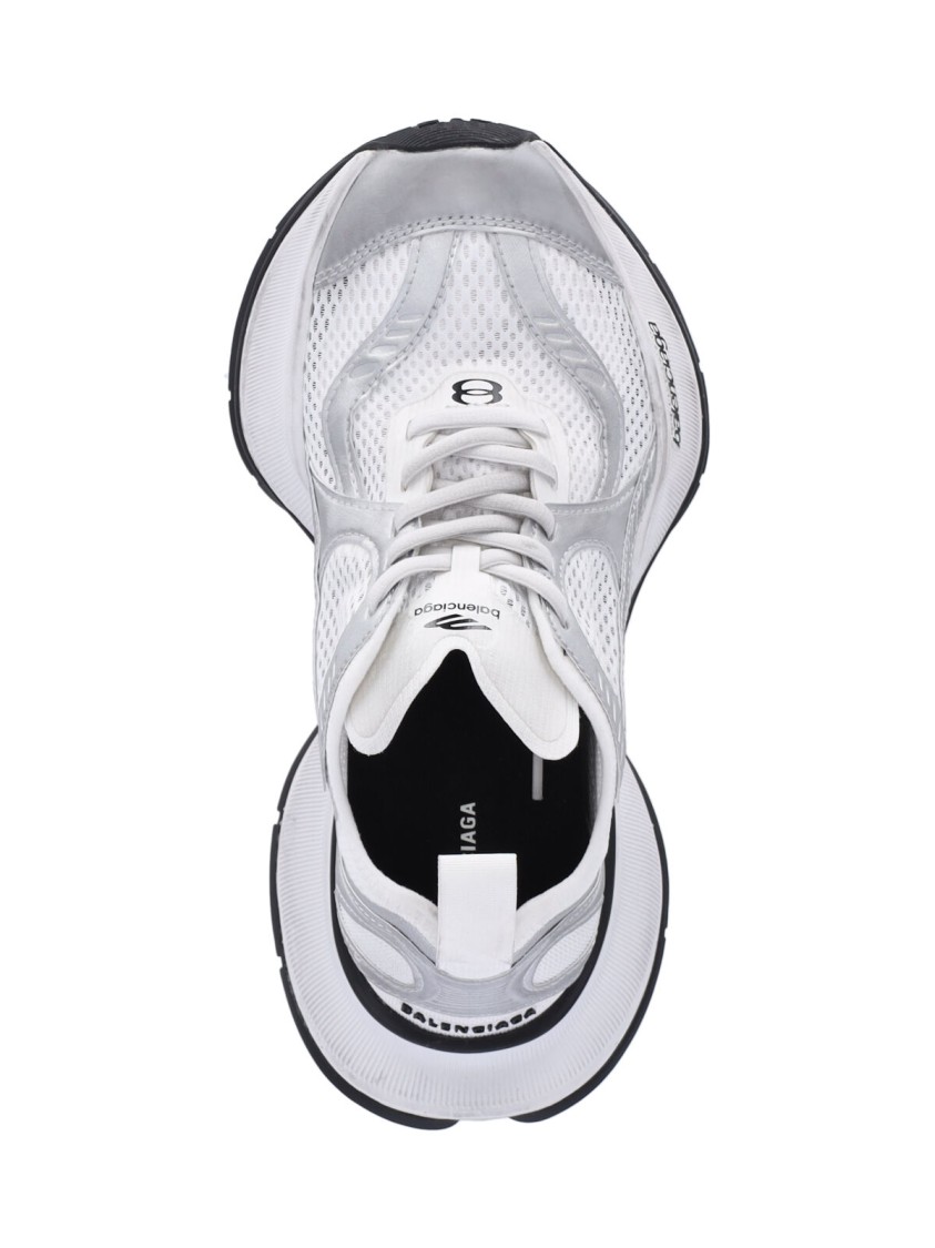 Balenciaga Two-tone Mesh And Fabric Circuit Sneakers In White