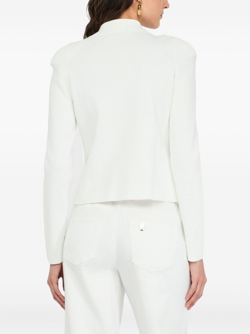 Liu •jo Liu Jo Fitted White Jacket With Classic Collar And Decorative Buttons In White