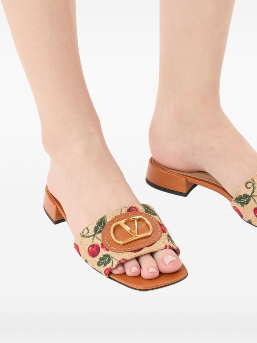 Valentino Garavani Vlogo Signature Slide Sandal In Multi