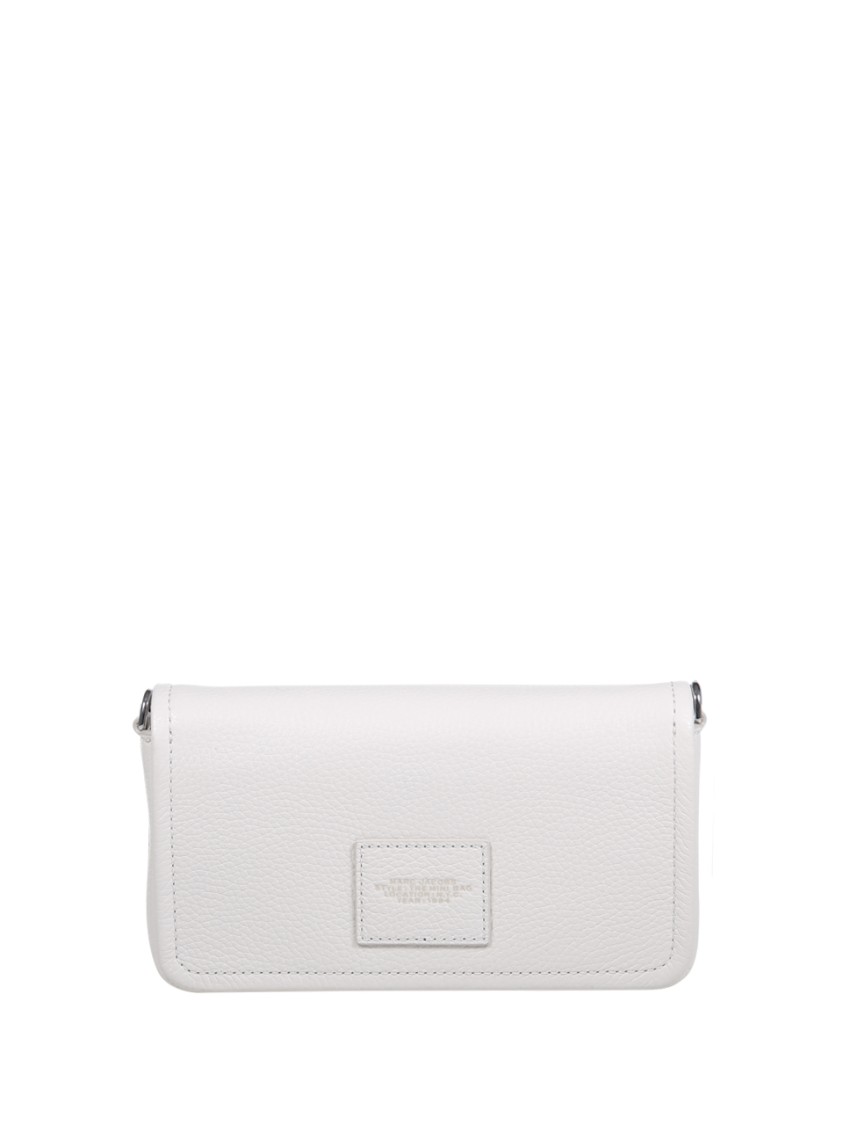 Marc Jacobs Compact White Cow Leather Clutch With Embossed Detail In White