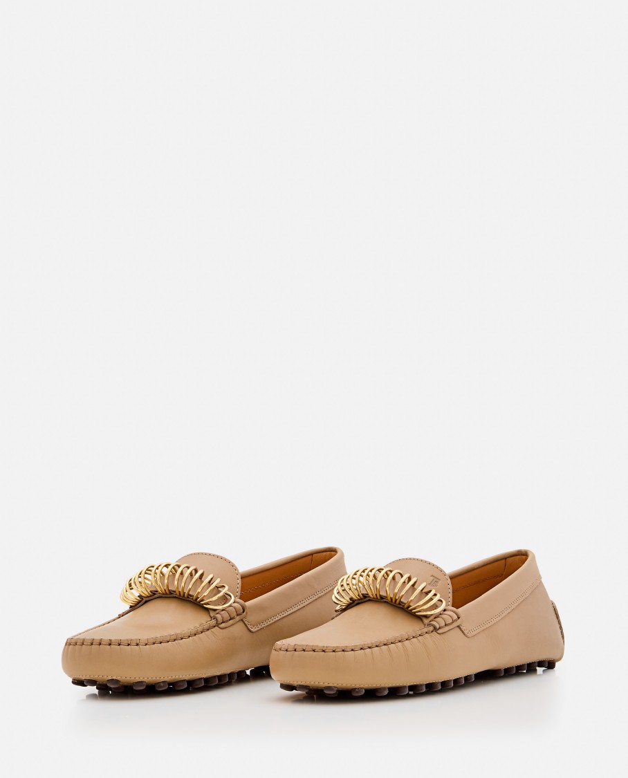 Shop Tod's Loafer With Ring Band In Brown