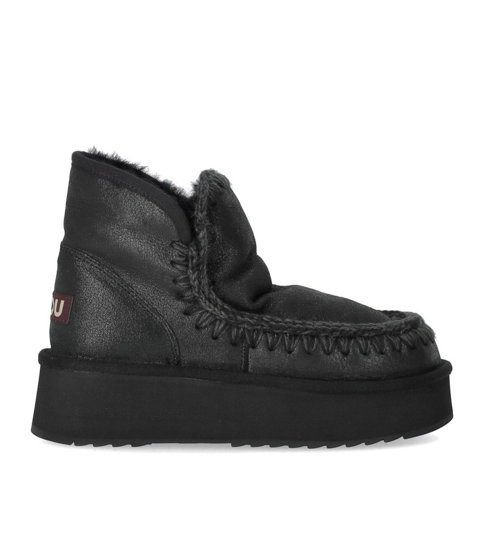 Shop Mou Mini Eskimo Platform Black Boot