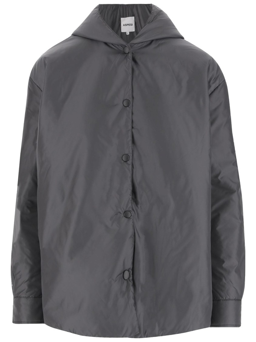 Aspesi Hooded Button-fastening Jakcet In Multi